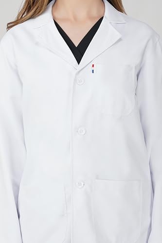 Image of PRAGATI TRENDS Women's Lab Coat Full Sleeves - Polycotton Blend, Button Closure, Long Sleeve, White - Medical, Doctor, Dentist, Hospital Use