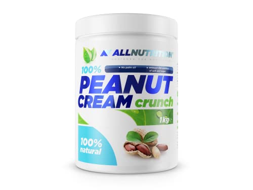 ALLNUTRITION Peanut Cream - Zuckerfreie Erdnussbutter - Knackige Erdnusscreme - 100% Geröstete Erdnüsse - Veganer Brotaufstrich - Kalorienarme Süßigkeiten - Gesunder Snack - 1000g