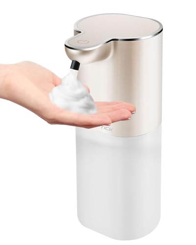 Cheftick Dispenser automatico di sapone schiumoso con 4 controlli del volume regolabili, ricaricabile senza contatto, dispenser automatico di sapone per cucina, bagno, hotel, ristorante, 400 ml