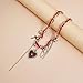 Uarein Silver Plated Heart Pendant Twist Necklace for Women,Vintage Black Cross Red Resin Beaded Choker Necklace Valentine'S Day Goth Party Accessories Gift(Silver)