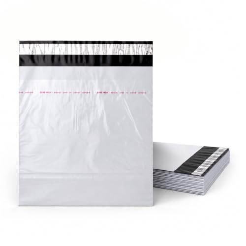 Image of BonKaso 12x16 Inch Poly Courier Bags with POD | 55 Micron Self-Adhesive Tamper-Proof Mailer Envelopes for Packaging & Shipping | Waterproof Plastic Courier Covers - Pack of 50