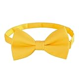 Kajeer Classic Pre-Tied Mens Bow Ties Formal Adjustable Solid Tuxedo Bowtie for for Adults & Children(Yellow, S - (0-5 years,babies,toddles))