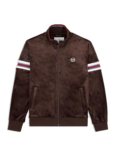 Sergio Tacchini Men's Ostuni Velour Track Jacket- Java