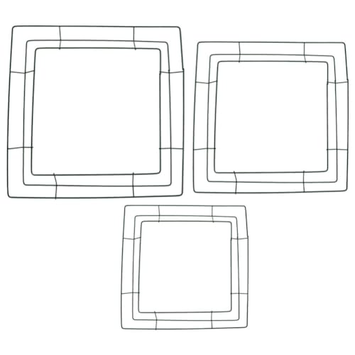 Kichvoe 3Pcs Wire Wreath Frame Square Metal Wire Frame Form DIY Floral Wreath Wire Frame Valentines Decorations St Patricks Day for Floral Arrangements Craft DIY 20cm 25cm 30cm