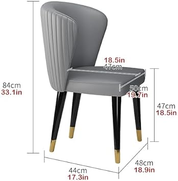 Simple Chairs for Dining Room, Dining Chair Modern Desk Chair Luxury Leather Household Ergonomic Office Chair Reading Chairs Backrest Stool for Hotel, Living Room, Balcony (Blue)