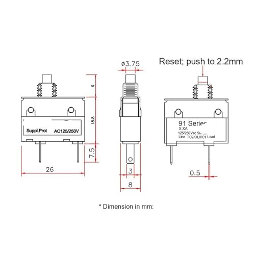 Interruptor disyuntor 10A de protección contra sobrecarga y protector térmico para hogar 2