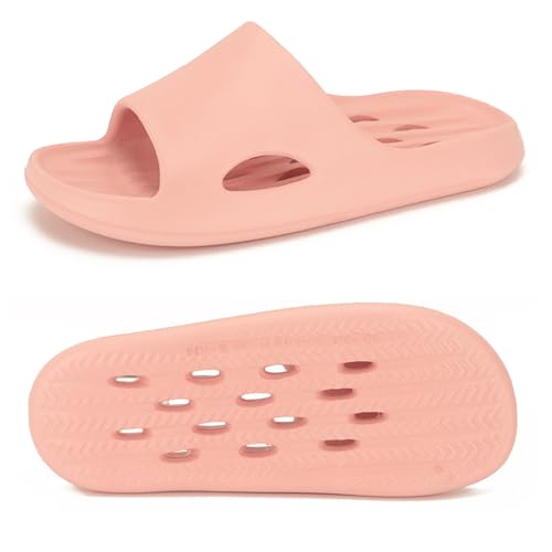 Czgcpyc Zapatillas de Ducha con Agujeros de Secado Rápido Antideslizantes para Hombre y Mujer, Zapatillas de Casa EU 37-38 Rosa