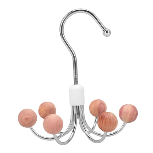 SOLUSTRE Rotatable Hook Belt Organizer Multifunctional Storage Rack for Clothes Shoes Bags Accessories Home Decor Space Saving for Closets and Entryways Cedar Finish