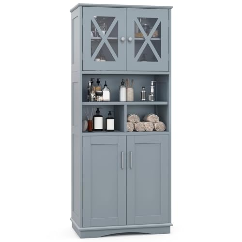 Giantex Grey Tall Cabinet
