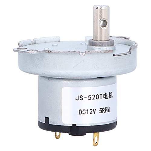 Ejoyous Moteur Synchrone JS 520T DC 12 V Motoréducteur 5 Tr/min Plastique Aluminium Faible Bruit Couple élevé Conception Compacte pour Ventilateurs Chauffages Présentoirs Masseurs