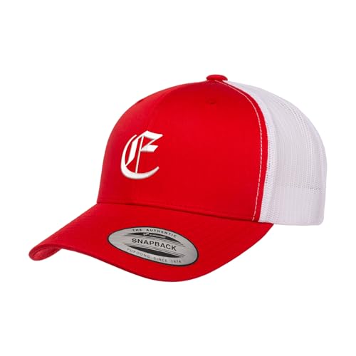 Love Sketches Old English Letter E Trucker Hat, Embroidered Initial Snapback Mesh Baseball Cap Adjustable for Men & Women