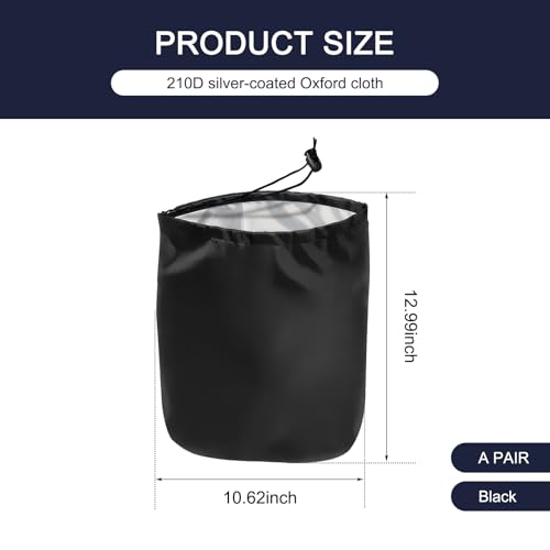 Image of 2 PCS Car Rearview Mirror Snow Shield, 210D Silver-Coated Oxford Cloth Adjustable Clip-on Reflector Guard, Rearview Mirror Dust Protective Cover, Universal for Most Cars (Black)