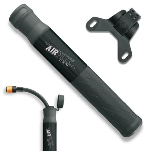 SKS GERMANY Airflex Explorer CLIK TEC Minipumpe (Fahrradpumpe für das CLIK Valve-System, ausziehbarer Schlauch mit CLIK TEC-Ventilkopf, ergonomischer Griff mit Weichkomponenten), schwarz