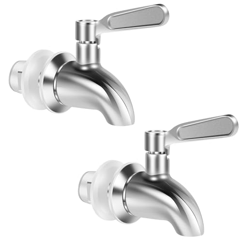 2 Pcs Stainless Steel Spigot for Beverage Dispenser, Sturdy Beverage Dispenser Replacement Spigot, Replacement Faucet Polished Finished, Replacement Part for Sun Tea Jar Party Camping