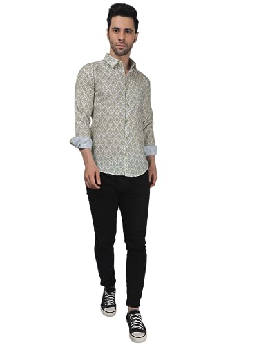 Image of TB Trybuy.in Classic-Contemporary Men's Printed Full Sleeve Casual Linen Shirt