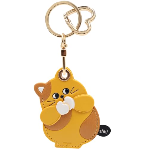 MC Fashion PU Leather Keychain Holder Case Compatible with AirTag,