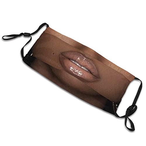 4Pcs Funny Mouth Face Mask Washable Glamorous Lips Mouth Bandana Unisex Reusable Shiny Red Lips Mouth Cover Adjustable Mouth Face Bandana For Women Men With 10 Filters #TOP3