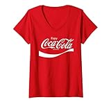 Womens Coca-Cola - Swoosh Logo V-Neck T-Shirt