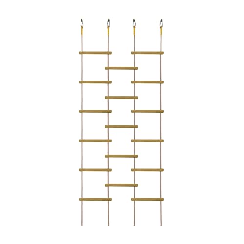 Innovative Rainbow Kids' Wooden Rope Ladder - 3/4/5-Group Connectivity, 14-Inch Wide, Ideal Ninja Warrior Accessory for Tree, Swing & Play (Set1: 3-Interlinked Natural Wood Ladders)