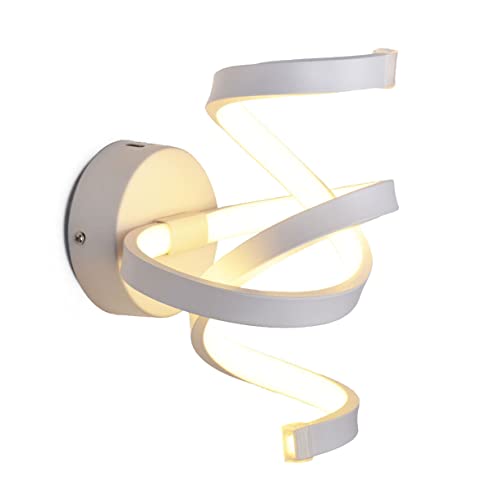 Applique Murale LED Interieur 16W Lampe Murale LED Moderne Design, Applique Murale Acrylique Spirale Moderne pour Chambre,Salon,Couloir (Blanc 3000K) Cover
