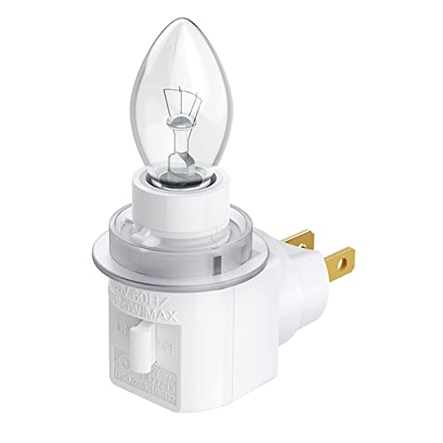 Twdrtdd Plug In Night Light, Adjustable E12 Base Socket Night Light With On/Off Switch For Making Decorative Night Lights (Glass Ring,2Pin Plug, White) #TOP3