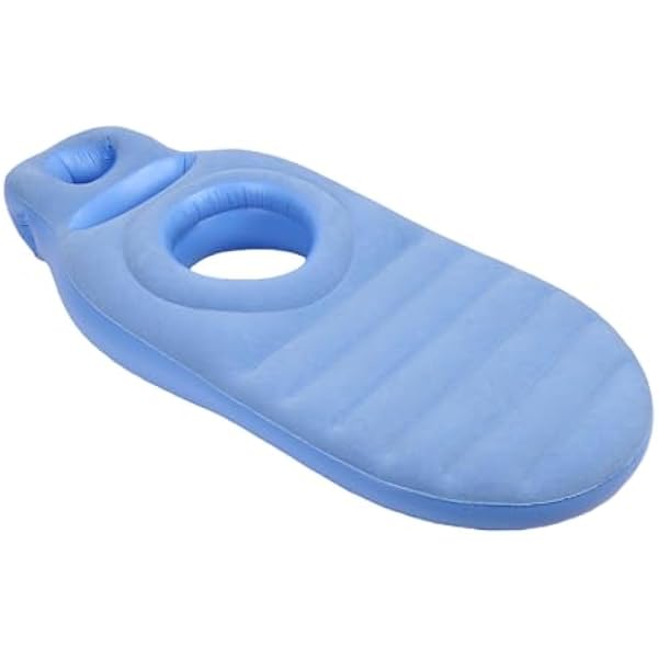 Annadue Nadmuchiwana Poduszka na Ciało z Otworem na Brzuch, Wygodny Materac do Pływania z PCV, Lekkie Podparcie Podczas Snu dla Kobiet w Ciąży (BLUE)