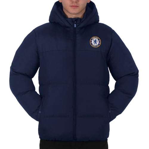 Chelsea Mens Quilted Jacket Hooded Winter Coat Official Gift Navy 3XL