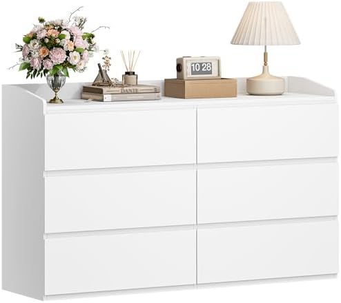 Ma sélection meuble et accessoires chambre Hzuaneri Commode 138 cm, Commode à 6 tiroirs, Meuble de Rangement...