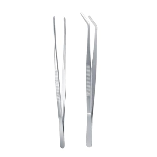 Jimkply pinzette da cucina in acciaio inox, 2 pinzette da cucina da 30 cm, per barbecue, arrosti e cucinare, pinzette da cucina per servire, pinzette per carne, pinzette lunghe per grigliare
