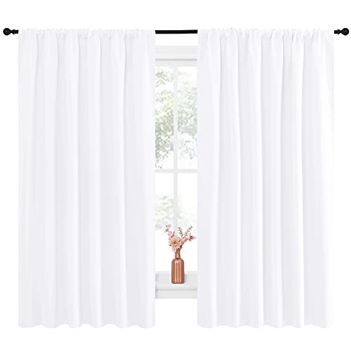 image for NICETOWN White Curtains, 50% Light Blocking Curtain Panels for Bedroom