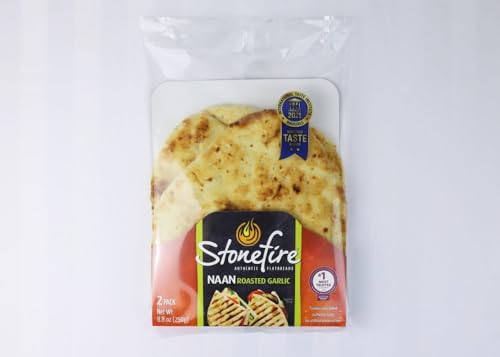 Stonefire Garlic Naan, 8.8 oz, 18 Pack