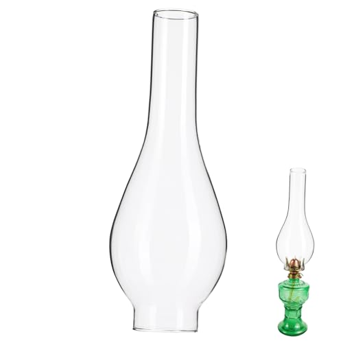 Garneck Paralume in Vetro Trasparente Per Lampada a Olio Con 38 Fori, Paralume Lungo Diametro 5 Cm, Sostituzione Per Lampada a Cherosene Dallo Stile Retrò