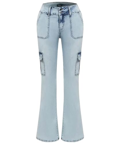 Women's High Waisted Stretchy Bootcut Boyfriend Skinny Jeans Butt Lifting Baggy Flared Denim Pants4