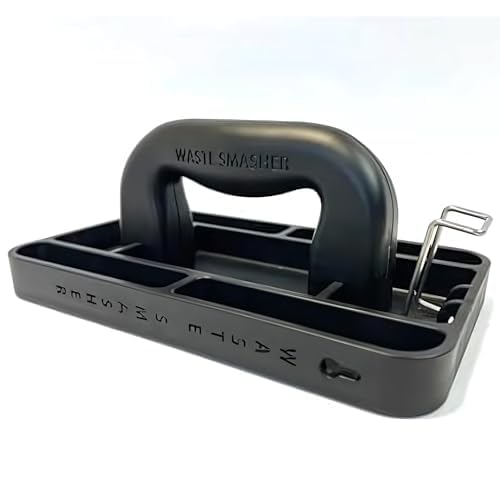 Waste Smasher - Manual Trash Compactor Tool - Hand-Held Garbage Press with Built-in Hook - for Kitchen Waste Bin - Space Saving Design - No Batteries Required - Freestanding - Black