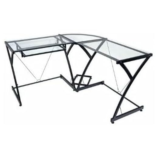 Walker Edison D51Z29 Soreno L-Shape Desk, 29" x 20" x 51", Black