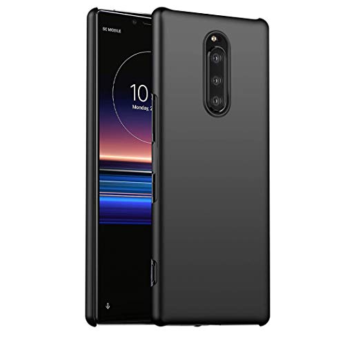 GAPlus Sony Xperia 1/XZ4 - Funda para Sony Xperia 1 de 6.5 pulgadas, ultra delgada, carcasa rígida de goma mate para Sony Xperia 1 (negro)