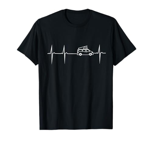 Herzschlag, Herzfrequenz, Puls, Liebe - Herzkurve Campingbus T-Shirt Herzschlag, Herzfrequenz, Puls, Liebe - Herzkurve Campingbus T-Shirt
