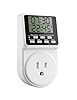 Techbee Digital Infinite Repeat Cycle Intermittent Timer Plug for Electrical Outlet, 24 Hour Programmable Indoor Timed Power Switch with Countdown Delay On and Off (120V, 15A), 1 pack