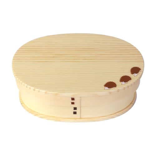 曲げわっぱ お弁当箱 白木 漆塗り 600ml 小判型 弁当箱 1段 ハリネズミ 杉 曲げわっぱ弁当箱 ウレタン塗装 まげわっぱ ランチボックス 北欧風 かわいい おしゃれ イラスト オリジナル 男子 女子 大人 子供 女の子 男の子 おしゃれ 運動会 遠