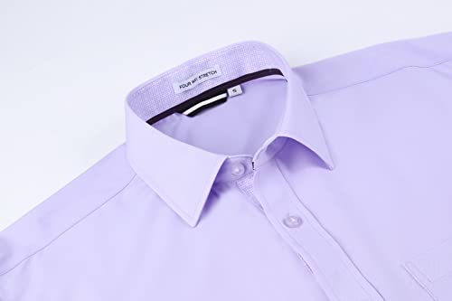 Alex Vando Mens Dress Shirt Wrinkle Free Regular Fit 4-Way Stretch Button Down Shirts
