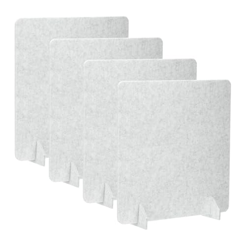 Image of PATIKIL Desk Dividers 60 x 60cm, 4 Pack Desk Privacy Panel Freestanding Noise Reducing Partition Acoustic Panel with 2Pcs Support Feet for Testing Office Home Library, Light Gray Style A