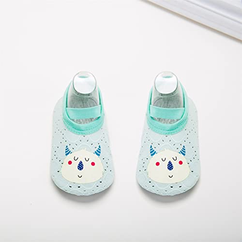 Animal Kids Boys Socks Barefoot Shoes Socks Non Slip Girls Floor Cartoon Pattern Mesh Infant Shoes Toddler Heels (Green, 4.5 Infant)2