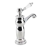 Garosa Rubinetto Miscelatore Monocomando in Ceramica Floreale Vintage Rubinetto Acqua Calda Fredda in Bronzo per Lavabo Bagno Decorazione della Casa(#1)