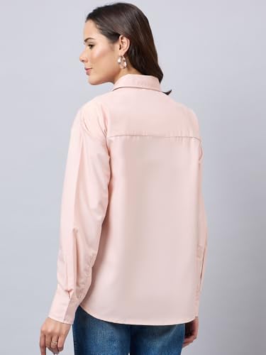 Image of Style Quotient Women Solid Smart Casual Oversized Polycotton Shirt