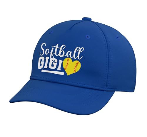 Softball Gigi Grandma Heart Gigi of A Softball Player Gigi Adjustable Printed Baseball Hat, Royal Blue