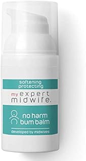 My Expert Midwife No Harm Bum Balm 99.9% Naturally Derived Baby Bottom Balm, to protect and help recovery from nappy rash, gentle, moisturising serum, hygienic pump. Suitable for Newborn babies - 30ml
