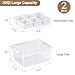 HOMETUK 40Qt Plastic Storage Bins with Lids, Clear Latching Organizers Boxes with Removable Trays, Portable Storage Containers, for Holiday Ornaments, Home Organization, 2Pack