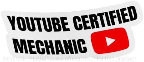imakestickerz.com YouTube Certified Mechanic Funny Auto Car Mechanic Vinyl Decal Bumper Sticker, White, Red, Black, 5.5 inches x2.2 inches