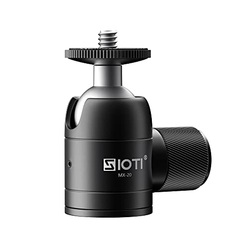 Sioti Tripod Mini Ball Head Tripod Mount Head-Metal Ballhead 360° Pan 90° Tilt Tripod Mount With 1/4" Screw For Digital Camera/Compact Dslr/Cell Phone/Monopod/Gopro/Light Stand/Light House #TOP24