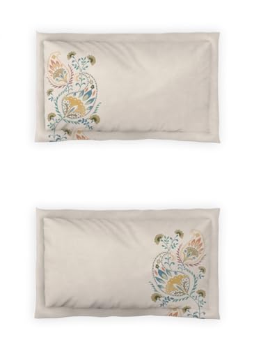 Image of DDECOR Live beautiful Cotton Queen Bed Sheet Set with 2 Pillow Covers (229 CM X 274 CM, Yellow) Digital Print Global Ethnic 145TC GSM